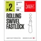 Вертлюги c застежкой Lucky John ROLLING SWIVEL FASTLOCK