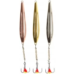 Блесна вертикальная зимняя Lucky John FIN BLADE с цепочкой и тройником (60мм / 6,5гр)