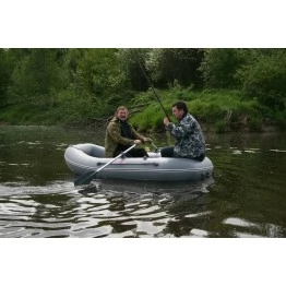 Надувная 3-местная ПВХ лодка Мурена 300 MS-3 (слань-книжка, серая)