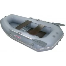 Надувная 3-местная ПВХ лодка Мурена 300 MS-3 (слань-книжка, серая)