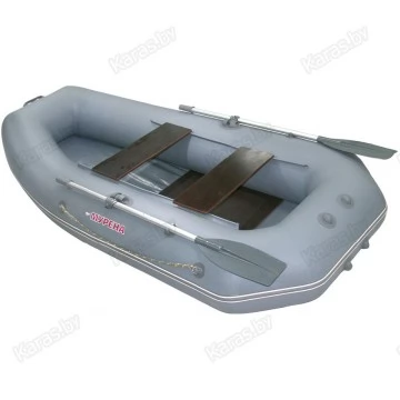 Надувная 3-местная ПВХ лодка Мурена 300 MS-3 (слань-книжка, серая)