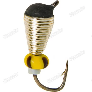 Мормышка вольфрамовая "Капля" в серебристой оплетке с ушком 3.0 мм (614D2)