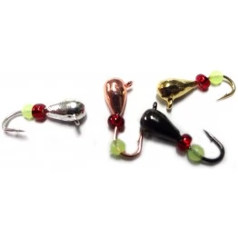 Мормышка вольфрамовая "Капля" с бисером и ушком 3.0 мм