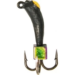 Мормышка вольфрамовая "Чёртик-Банан" с золотой коронкой с ушком 3.0 мм (322Q)