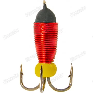 Мормышка вольфрамовая "Чёртик" в красной оплетке с ушком 3.0 мм (1142A)
