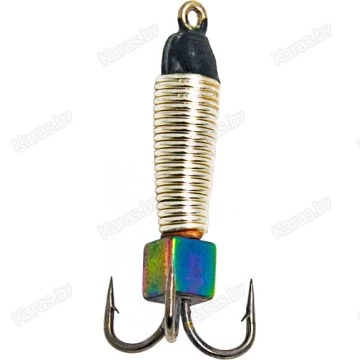 Мормышка вольфрамовая "Чёртик" в серебристой оплетке с ушком 2.0 мм (1222D)