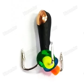 Мормышка вольфрамовая "Чёртик" чёрный с коронкой и отверстием 2.0 мм