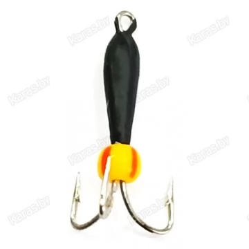 Мормышка вольфрамовая "Чёртик" чёрный с бусиной и ушком 2.5 мм