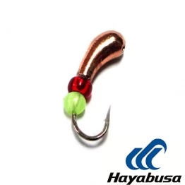 Мормышка вольфрамовая "Чесночинка" с бисером и отверстием 2.5 мм (медь)