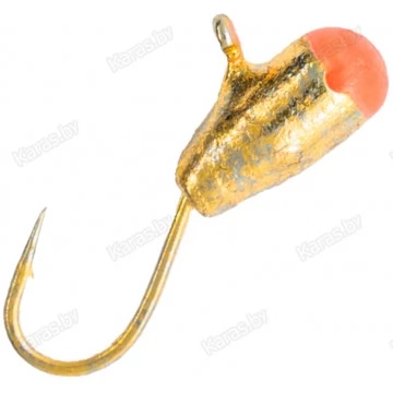 Мормышка вольфрамовая "Конус с флюриком" с ушком 3.0 мм