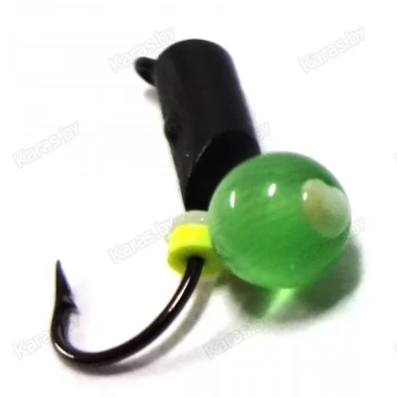 Мормышка вольфрамовая "Кошачий глаз" столбик с камнем и ушком 1.5 мм (арт. 332)