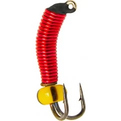 Мормышка вольфрамовая "Коза" в красной оплетке с ушком 1.5 мм (411A)