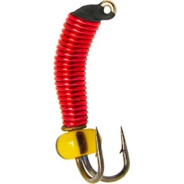 Мормышка вольфрамовая "Коза" в красной оплетке с ушком 1.5 мм (411A)