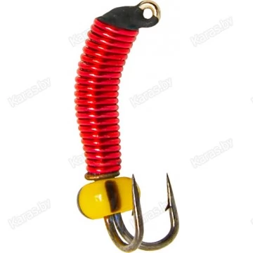 Мормышка вольфрамовая "Коза" в красной оплетке с ушком 1.5 мм (411A)