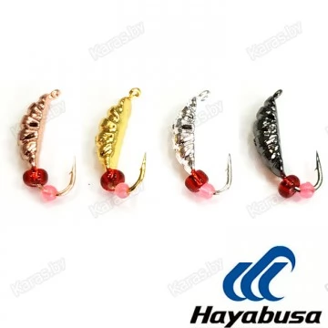 Мормышка вольфрамовая "Опарыш" с бисером и ушком 2.5 мм