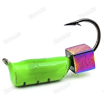 Мормышка вольфрамовая Столбик с кубиком хамелеон и ушком 2.5 мм (455)