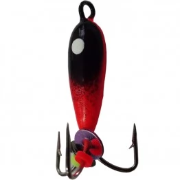 Мормышка вольфрамовая "Чёртик" красный с глазком с ушком 1.5 мм