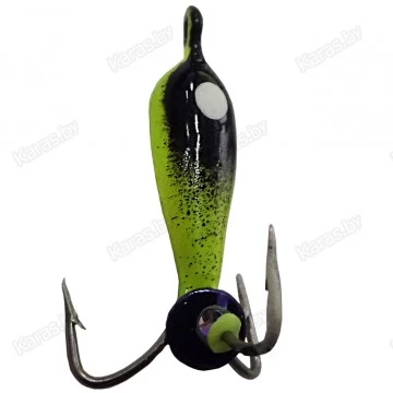 Мормышка вольфрамовая "Чёртик" лимонный с глазком с ушком 3.0 мм (187)
