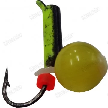 Мормышка вольфрамовая "Кошачий глаз" столбик с камнем и ушком 1.5 мм (арт. 388)