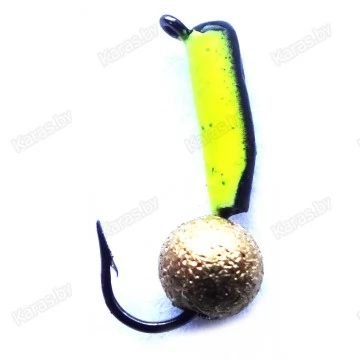 Мормышка вольфрамовая "Столбик" с бусиной "Звездная пыль" и ушком 2.0 мм