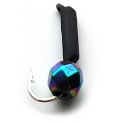 Мормышка вольфрамовая "Столбик" с граненым шариком "Хамелеон" и ушком 2.5 мм (черная)