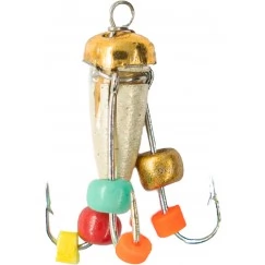 Мормышка вольфрамовая "Ведьма с коронкой" с 3-мя крючками и ушком 3.0 мм