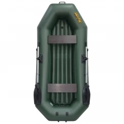 Надувная 2-местная ПВХ лодка Муссон S-280 НД (надувное дно, зеленая)