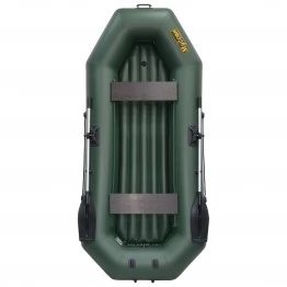 Надувная 2-местная ПВХ лодка Муссон S-280 НД (надувное дно, зеленая)