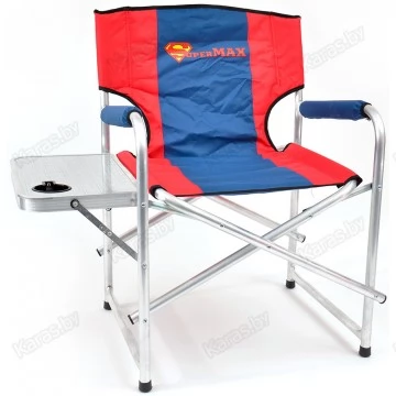 Кресло складное алюминиевое НПО Кедр SuperMax со столиком с подстаканником AKSM-04