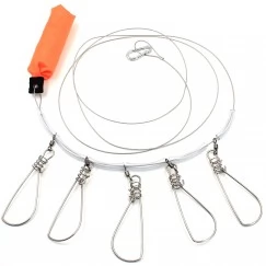 Кукан Namazu металлический пятиместный с поплавком N-FTAF-301