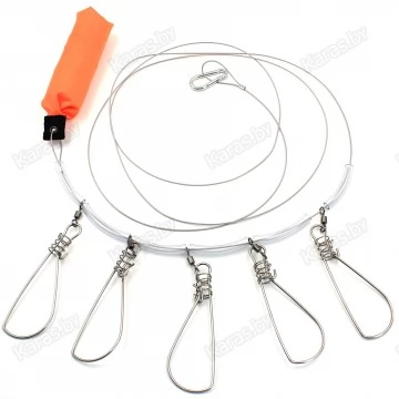 Кукан Namazu металлический пятиместный с поплавком N-FTAF-301