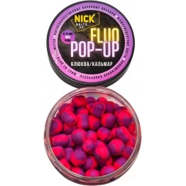 Бойлы Nick Baits Fluo Pop-Up Mix 8/10 мм (Клюква/Кальмар)