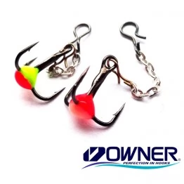 Крючок тройник Owner с цепочкой и каплей №16
