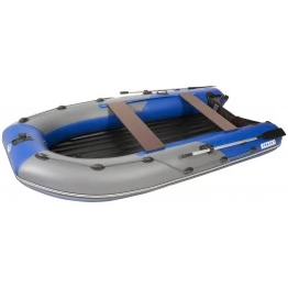 Надувная 3-х местная ПВХ лодка Пилот M-330 НДНД (серый/синий)