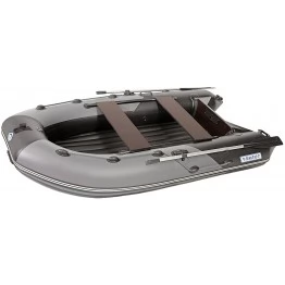 Надувная 4-х местная ПВХ лодка Пилот M-360 НДНД (серый/черный)