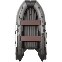 Надувная 4-х местная ПВХ лодка Пилот M-360 НДНД (серый/черный)