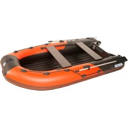 Надувная 4-местная ПВХ лодка Пилот M-340 НДНД (красный/черный)