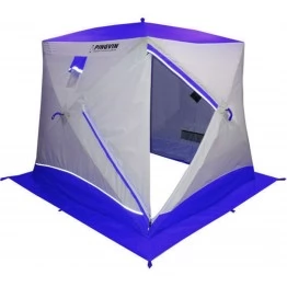 Палатка зимняя Пингвин Призма Brand New двухслойная (2.0х2.0х1.85м, бело-синяя)