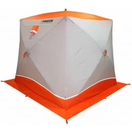 Палатка зимняя Пингвин Призма Brand New двухслойная (2.0х1.85х1.85м, бело-оранжевая)