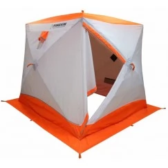 Палатка зимняя Пингвин Призма Brand New двухслойная (2.0х1.85х1.85м, бело-оранжевая)