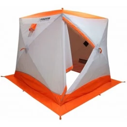 Палатка зимняя Пингвин Призма Brand New двухслойная (2.0х1.85х1.85м, бело-оранжевая)