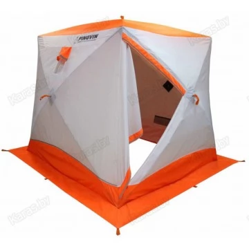 Палатка зимняя Пингвин Призма Brand New двухслойная (2.0х1.85х1.85м, бело-оранжевая)