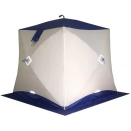 Всесезонная палатка Пингвин Призма Шелтерс Премиум двухслойная (2.15х2.15х2.0 м, бело-синяя)