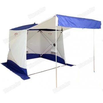 Всесезонная палатка Пингвин Призма Шелтерс Премиум (2.15х2.15х2.0 м, бело-синяя)