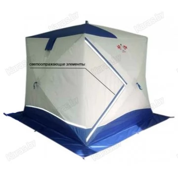 Палатка зимняя Пингвин Призма Премиум двухслойная (2.15х2.15х2.0м, бело-синяя)