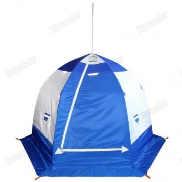 Палатка зимняя Пингвин 2 Люкс дышащая (2.1х2.1х1.4м, бело-синяя)