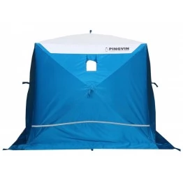 Палатка зимняя Пингвин Призма Премиум Strong двухслойная (2.25х2.15х2.0м, бело-оранжевая)