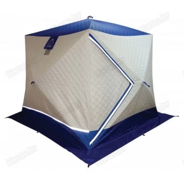 Палатка зимняя Пингвин Призма Термолайт трехслойная (1.85х1.85х1.75м, композит, бело-синяя)