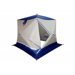 Палатка зимняя Пингвин Призма Термолайт трехслойная (1.85х1.85х1.75м, композит, бело-оранжевая)