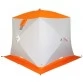 Палатка зимняя Пингвин Призма Термолайт трехслойная (1.85х1.85х1.75м, композит, бело-оранжевая)